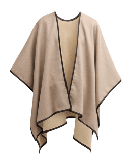 Sofia Cashmere Reversible Jaguar Cashmere & Leather Cape | Neiman Marcus
