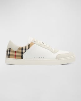 Burberry Men's Check Low-Top Sneakers | Neiman Marcus