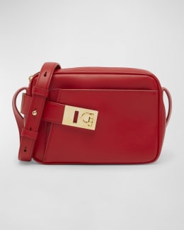 Salvatore ferragamo gancini city mini leather crossbody top
