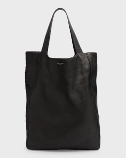 Dries Van Noten Leather Double Tote Bag in Dark Brown