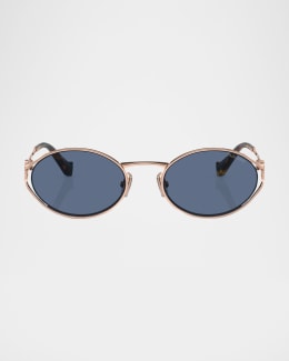 Miu Miu Gradient Metal Oval Sunglasses | Neiman Marcus