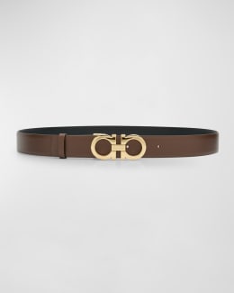 Saint Laurent YSL Buckle Leather Belt | Neiman Marcus