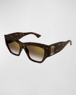 デザインF Fendi Oversized F Logo Acetate Cat-Eye Sunglasses | Neiman