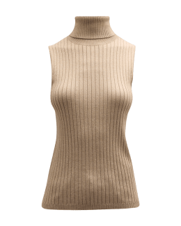 Sablyn Marceline Sleeveless Cashmere Turtleneck in Black – Hampden Clothing