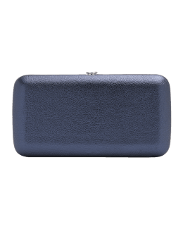 Loro Piana Pad Cashmere-suede Pouch Clutch Bag In Blue