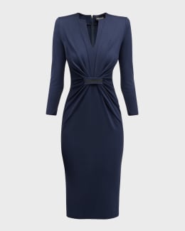 ジョルジオアルマーニ Giorgio Armani Silk Midi Dress Giorgio Armani Silk Wrap Midi Dress with Tie Detail