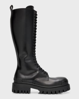 mens Prada Black Leather Square Toe Dress Boots size 10 1/2