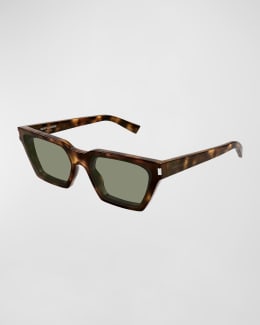 Saint Laurent Corner Angle 47mm Square Sunglasses | Neiman Marcus