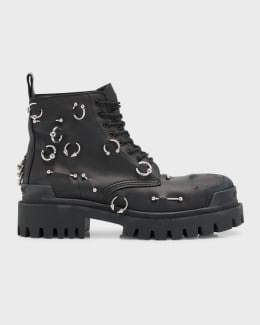 Balenciaga Men's Bulldozer Platform Lace-Up Boots | Neiman Balenciaga Men's Bulldozer Platform Lace-Up Boots | Neiman