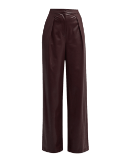 Brochu Walker Odele Cropped Wide-Leg Vegan Leather Pants