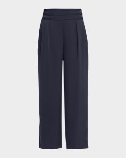 Issey Miyake Monthly Colors: July Pleated Wide-Leg Crop Pants