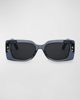 Lanvin Babe Oversized Square Twisted Metal Sunglasses
