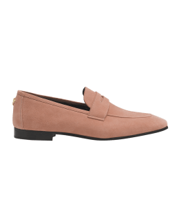 Bougeotte Flaneur Suede Flat Penny Loafers | Neiman Marcus