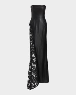 ALICE + OLIVIA Chara Vegan Leather Croc Mini Dress | Neiman Marcus