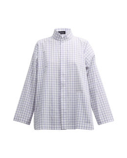 Eskandar Striped Button-Front A-Line Shirt | Neiman Marcus