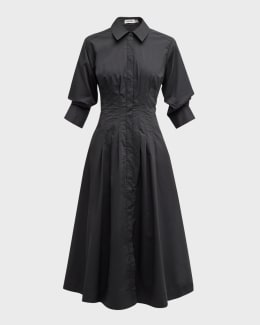 knee length dresses for ladies Ashton Midi Dress - Steel Gray Floral