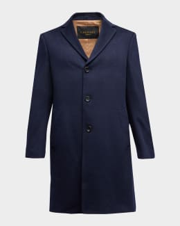 Brioni Men's Wool Chevron Single-Breasted Overcoat | Neiman Marcus