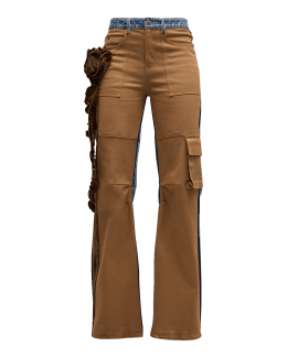 Lyric Bushpants Multi Pocket Jeans 3D Cargo Poket Tampal Waist 32