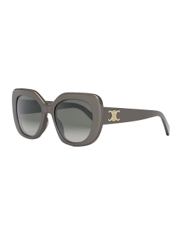 TRIOMPHE SQUARE SUNGLASS 566744 IN BLACK ACETATE