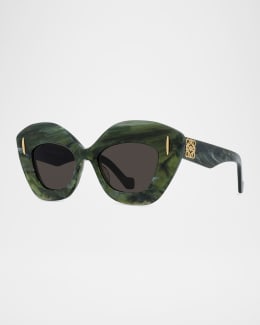 Loewe Logo Acetate Square Sunglasses | Neiman Marcus
