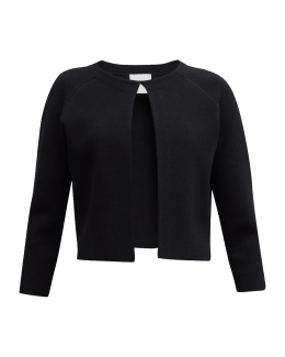 St. John Paillette Twill Bracelet-Sleeve Crop Jacket | Neiman Marcus