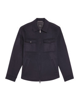 river trucker jacket in double face wool cashmere