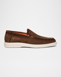 Santoni Men's Ikangia Leather Penny Loafers | Neiman Marcus
