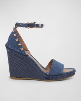 Valentino best sale denim wedges