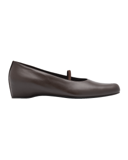 Asymmetrical leather hot sale flats