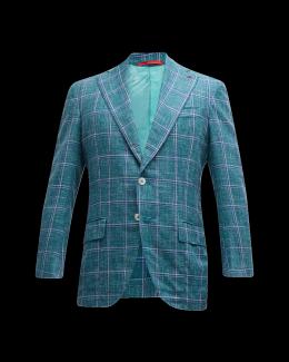 Isaia Red Wool Pl Silk Ea Coat