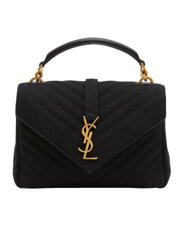 Authentic YSL Saint Laurent Chevron College Blue Gold Chain Purse