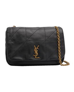 YSL Saint Laurent Niki Bill Crinkled Red Leather Pouch