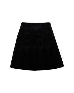 Alice + Olivia Carter Vegan Leather Pleated Mini Skirt | Neiman Marcus