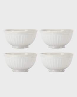 Lenox French Perle Groove 4 Piece Place Setting, White By