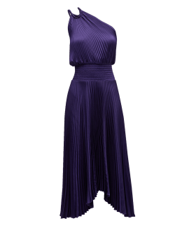 Delfina One-Shoulder Cut-Out Side Gathered Dress
