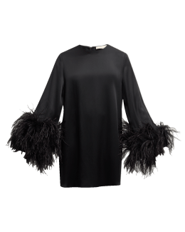 Alannah Glamorous Pink Sequin & Ostrich Feather Trim Cut-Out Mini Dress main image 0