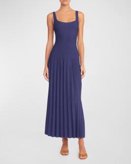staud claretta backless pleated rib-knit dress Staud Claretta Dress Atlas