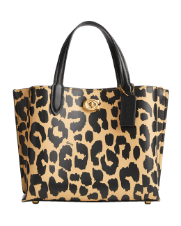 Sydney Love Leopard Vegan Leather Reversible Tote & Wristlet Set
