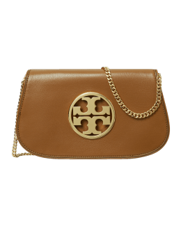 Reva Flap Leather Clutch Bag