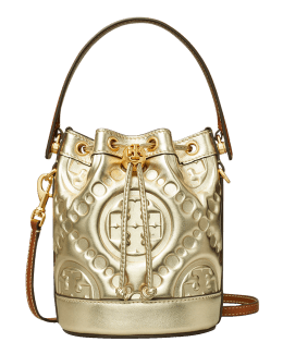 💯 Authentic Tory burch T monogram jacquard bucket bag, Luxury