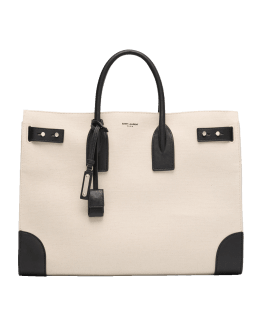 Sac de jour leather handbag Saint Laurent Silver in Leather - 32346447