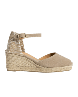 Castaner Bianca Canvas Ankle-Strap Espadrille Sandals