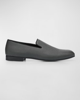 Giorgio Armani Men's Woven Leather Tassel Loafers | Neiman Marcus