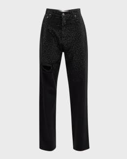Marc Jacobs Charm Chain Oversized Wide-Leg Jeans | Neiman Marcus