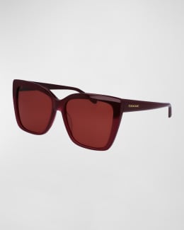 Prada Logo Acetate Butterfly Sunglasses | Neiman Marcus