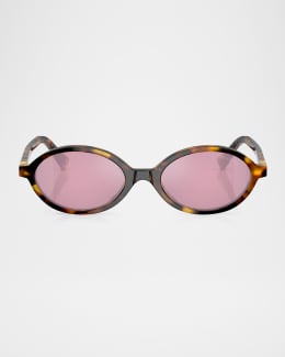 Miu Miu Logo Metal Oval Sunglasses | Neiman Marcus Miu Miu Logo Metal Oval Sunglasses | Neiman Marcus