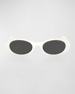 Miu Miu Gradient Metal Oval Sunglasses | Neiman Marcus