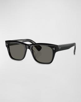 Oliver Peoples Gregory Peck 47 Round Sunglasses, Yellow | Neiman