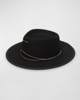 Livy XL Straw Fedora With Link Chain | Neiman Marcus