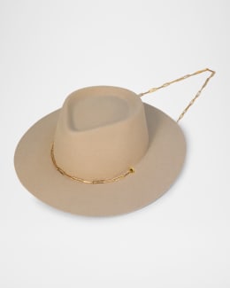 Van Palma Georgina Embellished Wool Felt Fedora Hat | Neiman Marcus